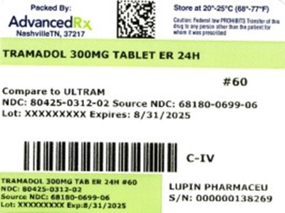 Tramadol 300mg 80425-0312-02.jpg label 2 - Tramadol 300mg 80425 0312 02